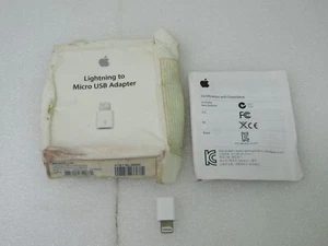 Apple Lightning To Micro USB Adapter White MD820ZM/A OPEN BOX Unused - Picture 1 of 5