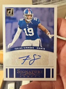 Isaiah Simmons 2024 Donruss Signature Series Auto #SSE-ISI New York Giants - Picture 1 of 3