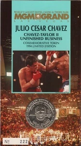 1994 MGM Grand Las Vegas Julio Cesar Chavez”Chavez-Taylor II”Commemorative Token - Picture 1 of 4