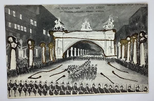 Postcard Knights Templar Way State Street Chicago 1910 Max Rigot Glitter H126 - Picture 1 of 2