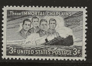 US Scott #956, Single 1948 Chaplains 3c FVF MNH - Picture 1 of 1