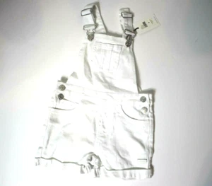 7 FOR ALL MANKIND TODDLER GIRLS SHORTALL SIZE 4 WHITE DENIM  6 POCKETS $55.00 - Picture 1 of 6