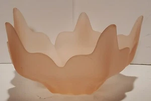 Vintage Wikinger Stockholm 5 Blütenblätter Lotus Rosa Matt Satiniert Glas Bonboniere - Bild 1 von 8