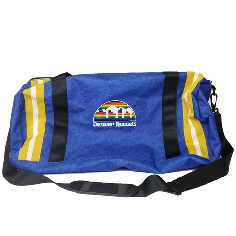 Denver Nuggets Mitchell & Ness NBA Duffle Bag Allover Print Blue Yellow New Cover