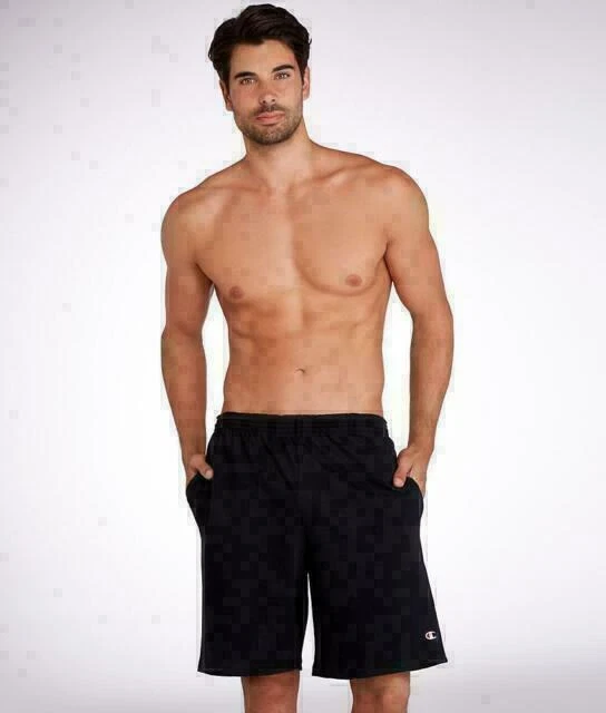 Champion Men's Classic Jersey Shorts with Pockets, Large - Black