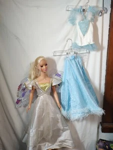 VINTAGE MY LIFE SIZE ANGEL Wing BARBIE 38" DOLL 1998 Collectible 2 Dresses Read - Picture 1 of 24