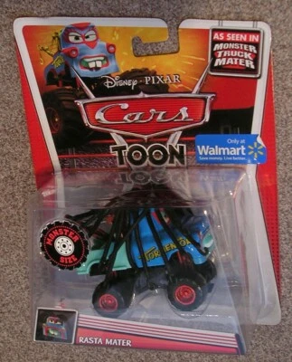 Camión monstruo Disney Pixar Cars Toon 2012 Rasta Mater nuevo en paquete Mattel BBW19 Foto 1 de 2