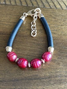 Honora Cranberry Pink Pearl Bronze Bracelet - Picture 1 of 12