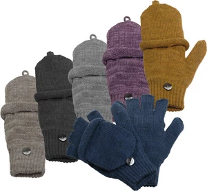 Halbfinger Handschuh mit Klappe melange Farben - Bild 1 von 21