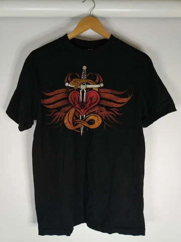 Mens M WWE HBK TShirt Shawn Michaels Black 2007 Heart Dagger Snake Rasslin' WWF Cover