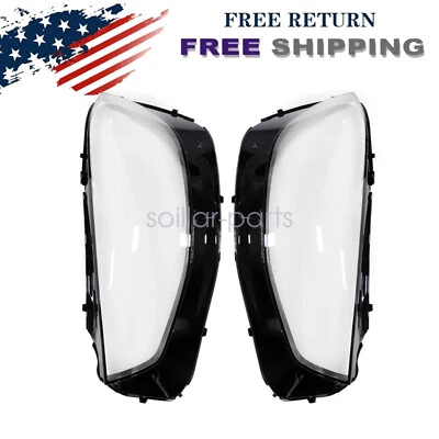 Fits Mercedes-Benz S-Class 2021-2023 Front Left + Right Headlight Lens Cover - Image 1 of 4