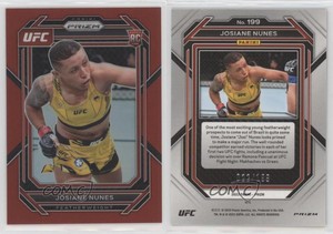 2023 Panini Prizm UFC Red Prizm /199 Josiane Nunes #199 Rookie RC