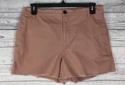 Madewell Twill Shorts Women’s Size 31 Brown High Rise Raw Hem Stretch Flat Front - Image 1 of 4