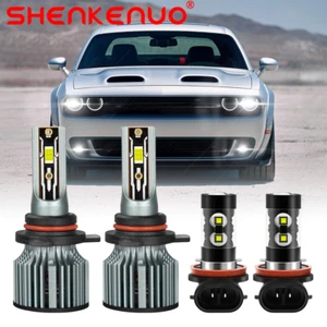 For Dodge Challenger 2015-2020 LED Headlight Bulbs 9012 Hi/Lo Beam+H11 Fog Light - Picture 1 of 15