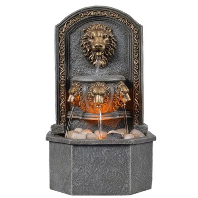 GOSSI 10.3 Inches Tall Tabletop Fountain Classic Lion Head Polyresin Indoor Z... - Image 1 of 4