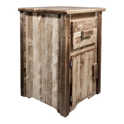 Montana Woodworks Homestead Handcrafted Wood End Table with Drawer in Brown - Image 1 of 4