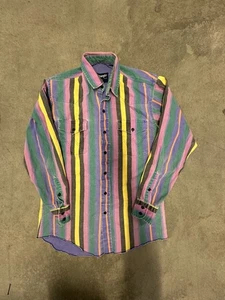 Camisa De Colección Wrangler Brushpopper XL 15 1/2 X 33 Western Rodeo Vaquero Rayas - Imagen 1 de 10