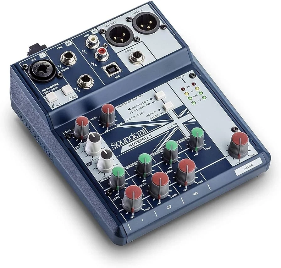 Soundcraft Notepad-5 Channel Podcast Mixer Podcasting Interface w/USB For Mac/PC - Image 1 of 4