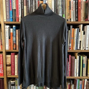 Samt Graham Spencer grau 100% Baumwolle transparent Rollkragen Langarm Pullover Gr. M - Bild 1 von 10