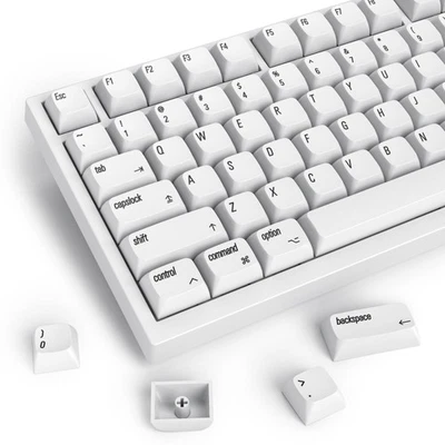 128 Keys PBT Keycaps XDA Profile Keycap Set Minimalist White Mac Style Custom... - Image 1 of 4