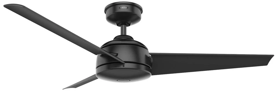 Ventilador de techo Hunter Trimarán 52" negro clasificación húmeda con control de pared Foto 1 de 1