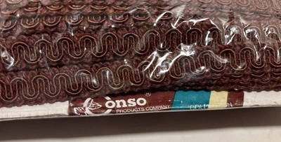 Borde Gimp Desplazamiento 0,05 pulgadas DE COLECCIÓN MARRÓN CLARO 36 yardas Conso Products Co Nuevo de Lote Antiguo Foto 1 de 2