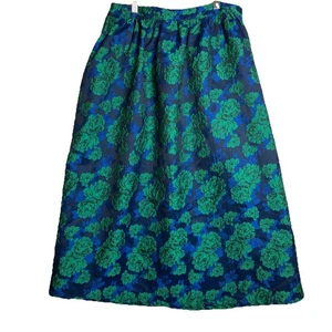 Falda Sunday in Brooklyn Para Mujer Grande Midi Línea A Floral Forrada Falda Azul Verde - Imagen 1 de 9