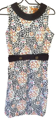 Vestido para mujer Tory Burch sin mangas azul marino multicolor estampado floral talla 6 Foto 1 de 4