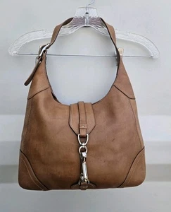 Vintage Coach Leather Hampton Hobo Clip Shoulder Bag Camel Tan Brown #8A67 Rare - Picture 1 of 14