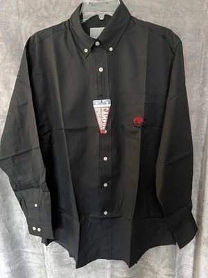 Arkansas Razorbacks Men’s Large Black Long Sleeve Button Up Shirt NWT MSRP: $45 - Image 1 of 4
