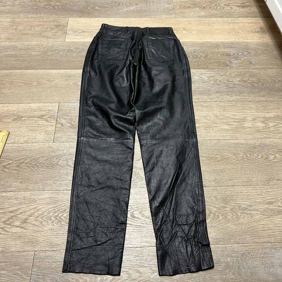 HARLEY DAVIDSON MOTO CUERO PANTALONES MUJER TALLA 36/8 NUEVO SIN ETIQUETAS 27x32 Foto 1 de 4