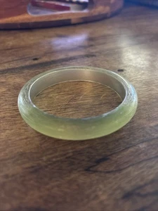 Alexis Bittar Light Green Lucite Bangle Bracelet Silver Interior 1/2” Width - Picture 1 of 3