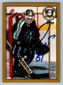 Autogrammkarte Guy Hebert Anaheim Mighty Ducks Hockey 1993 Topps Gold Edition - Bild 1 von 2