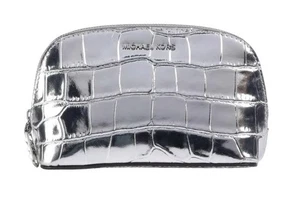 Bolsa de viaje Michael Kors Empire pequeña plateada de cuero en relieve - Nueva con etiquetas - Imagen 1 de 7