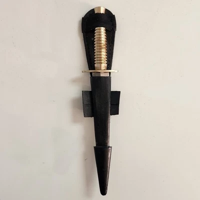 Винтажный ботинок кинжал нож фиксированное лезвие латунная ручка с ножнами - Изображение 1 из 4