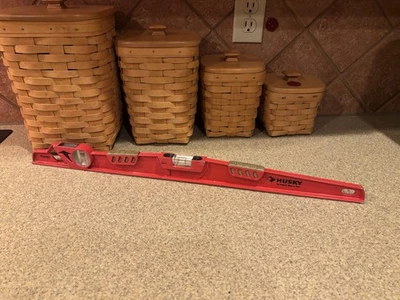 Red HUSKY 24" MASON'S LEVEL WITH "OPTIVISION" - PREOWNED SLIGHTLY USED SeePhotos - Image 1 of 4