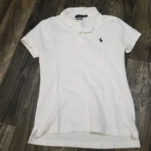 Ralph Lauren Skinny Fit White Blue Pony Girls Youth Size Small - Picture 1 of 8