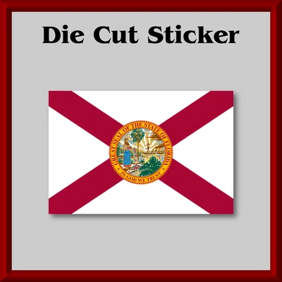 Florida State Flag Sticker  Waterproof, Die-Cut, Printed Vinyl Decal for Laptops - Image 1 of 3