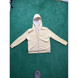 Felpa con cappuccio e coulisse zip intera foderata sherpa gialla taglia media Old Navy - Foto 1 di 8