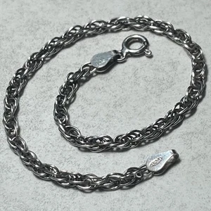 Vintage 925 sterling silver multi link twisted rope chain bracelet, 7.5", 3.65g - Picture 1 of 16