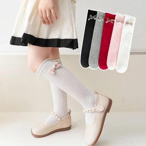 Red Children's Mid-calf Socks Lolita Children Mid-Length Socking New Year - Picture 1 of 10