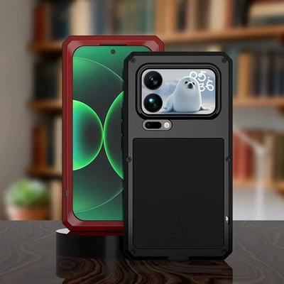 LOVE MEI 防震坚固金属盔甲保护套 适用于小米 17 Pro Max 15 14 Pro 13 — 第 1/4 张图片