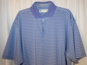 NEW Donald Ross Size XXL 2XL Moby Multi Stripe Golf Polo Shirt Periwinkle - Picture 1 of 3