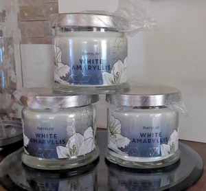 3 x PartyLite Dreidochtkerze, WHITE AMARYLLIS, blumig, Kerzen - Bild 1 von 1