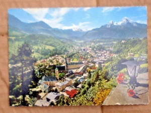 Berchtesgaden Deutschland Vintage Postkarte Luftaufnahme gewellter Rand - Bild 1 von 2