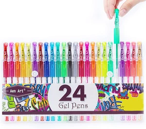 Glitter Gel Pens Colored Fine Tip Markers with 40% More Ink for Adult Coloring B - Picture 1 of 12
