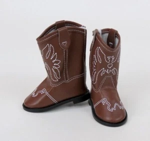 Ropa para muñecas 18" botas occidentales vaquera marrón se adapta a muñecas American Girl de 18" - Imagen 1 de 3