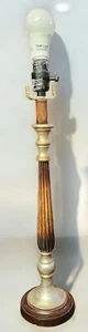  wooden And Brass lamp vintage 21"Tall Without Light Bulb - Picture 1 of 6