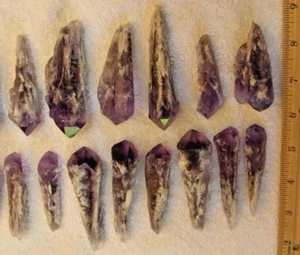 Dragons tooth Amethyst tapered crystal points 2-3 inch 2 point lots - Picture 1 of 6