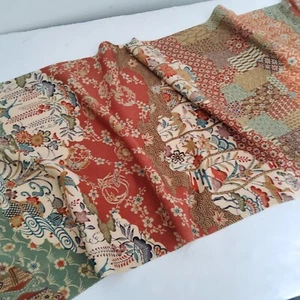 Tela Kimono Japonés Chirimen Seda Madre Naturaleza #B 13,5x62 LARGO CH93 - Imagen 1 de 8